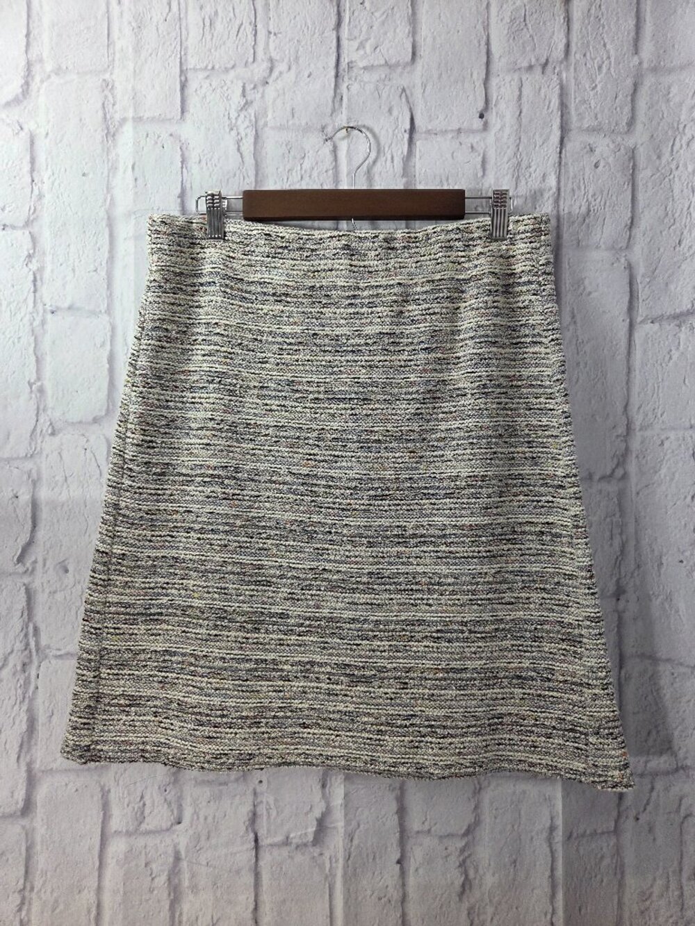 Talbots Medium Multicolored Tweed Knit Pull On A-Line Short Skirt Preppy Office
